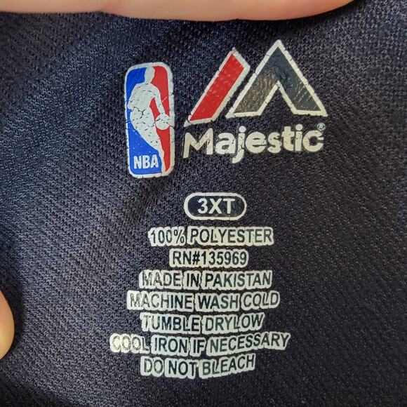 NBA Dallas Mavericks 1/4 Zip Pullover Mens 3XT Navy Gray Long Sleeve Majestic - Picture 4 of 5